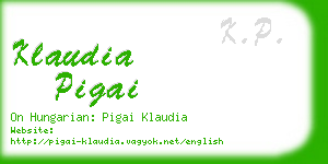 klaudia pigai business card